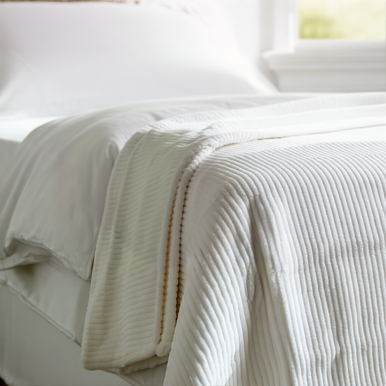 Плед Line 150x200 см велсофт цвет экрю Cream 5