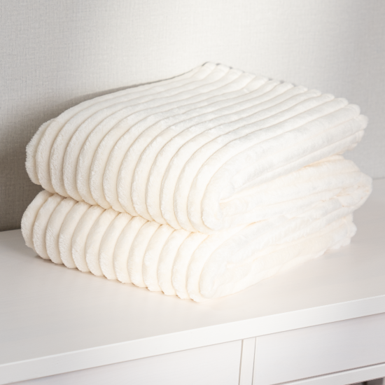 Плед Line 150x200 см велсофт цвет экрю Cream 5