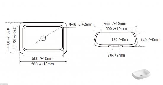 Раковина накладная Carole Zhijie 7819