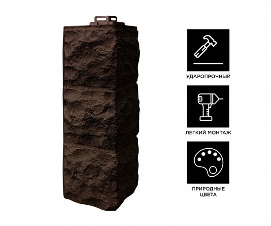 Угол наружный Fineber Доломит цвет темно-коричневый