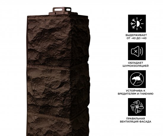 Угол наружный Fineber Доломит цвет темно-коричневый