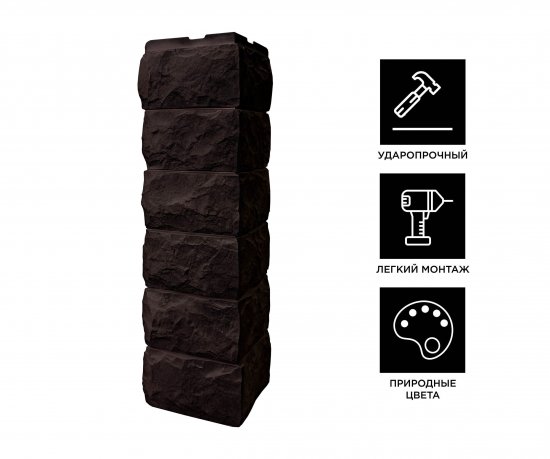 Угол наружный Fineber Скол цвет темно-коричневый