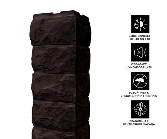 Угол наружный Fineber Скол цвет темно-коричневый