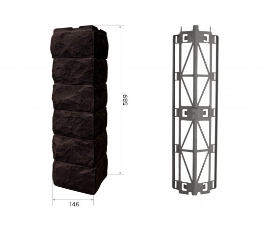 Угол наружный Fineber Скол цвет темно-коричневый