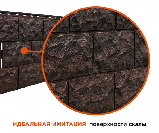 Панель фасадная полипропилен 472x1137 мм цвет темно-коричневый