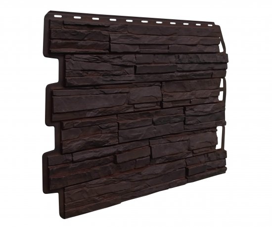 Панель фасадная полипропилен Fineber Скол 595x795 мм цвет темно-коричневый