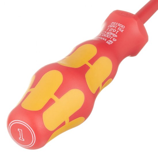 Отвертка диэлектрическая крестовая 80 мм 1000 В Wera (WE-100011) PH1