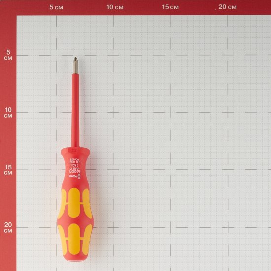 Отвертка диэлектрическая крестовая 80 мм 1000 В Wera (WE-100011) PH1