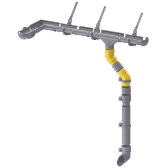 Колено трубы Docke Premium пластиковое d85 мм 72° пломбир RAL 9003