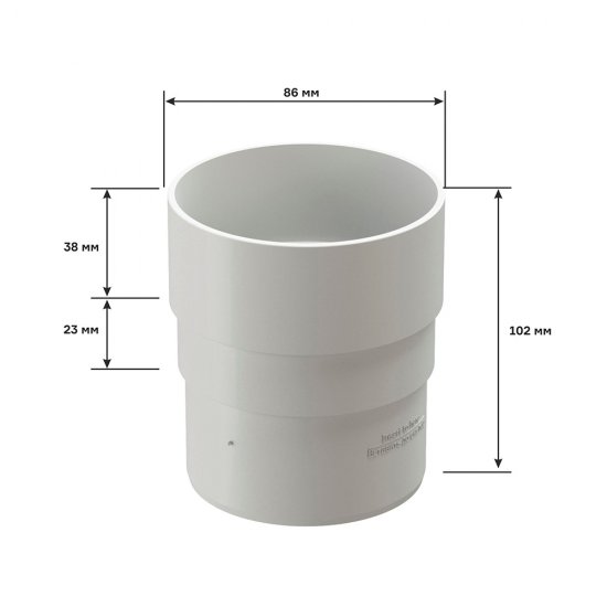 Муфта водосточной трубы Docke Premium пластиковая d85 мм каштан RAL 8017