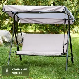 Качели садовые 2-х местные 160 кг цвет серый