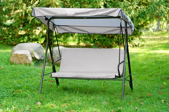 Качели садовые 2-х местные 160 кг цвет серый