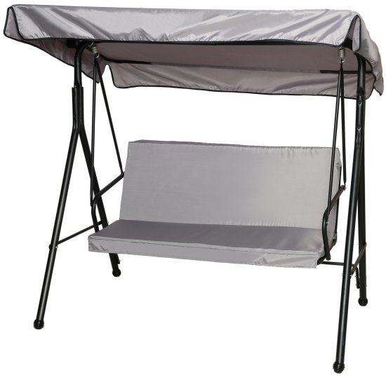 Качели садовые 2-х местные 160 кг цвет серый