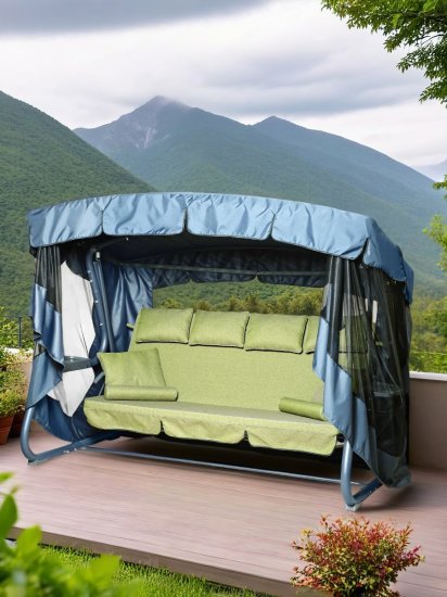 Качели садовые Naterial Olkhon 4-х местные 320 кг цвет зеленый