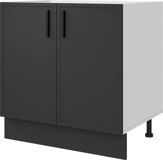 Напольный шкаф Неро 80x82.5x58 см DELINIA МДФ цвет графит