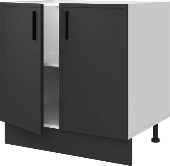 Напольный шкаф Неро 80x82.5x58 см DELINIA МДФ цвет графит
