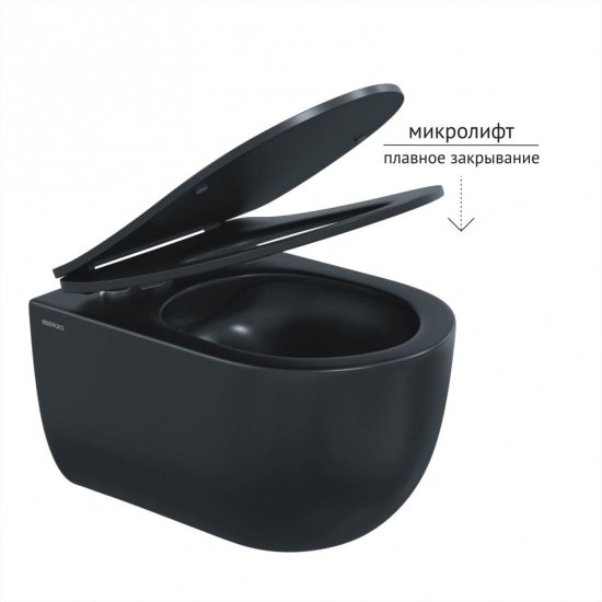 Комплект инсталляции Berges Compa с унитазом Black с кнопкой черной и сиденьем дюропласт микролифт быстросъем (043333)