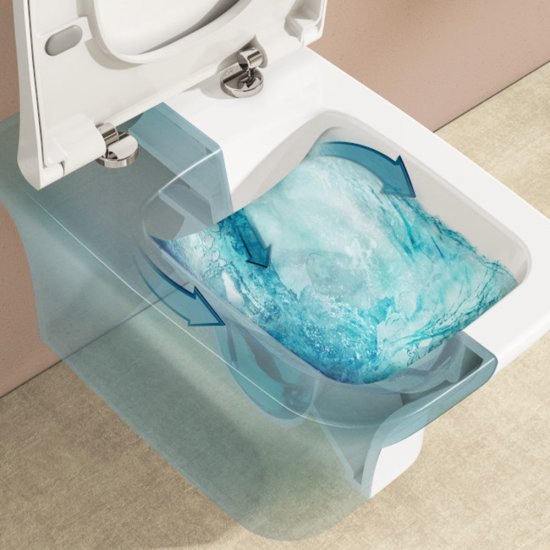 Комплект инсталляции Vitra с унитазом Zentrum Square с кнопкой хром и сиденьем дюропласт микролифт быстросъем (9875B003-7201)