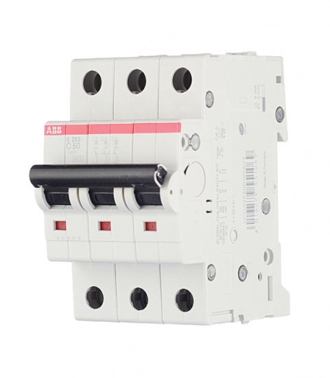 Автоматический выключатель модульный ABB S203 3P 50А тип C 6 кА 400 В (2CDS253001R0504)
