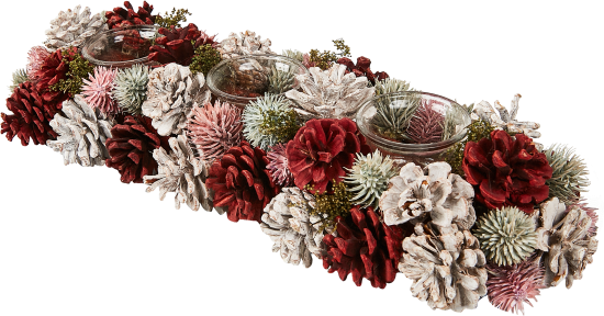 Новогоднее украшение Подсвечник с шишками