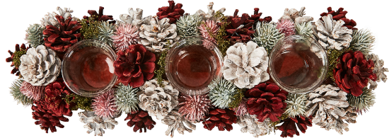 Новогоднее украшение Подсвечник с шишками