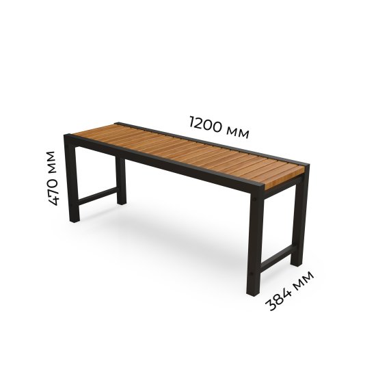 Скамья Loft 38x38x47 см дерево/сталь черная