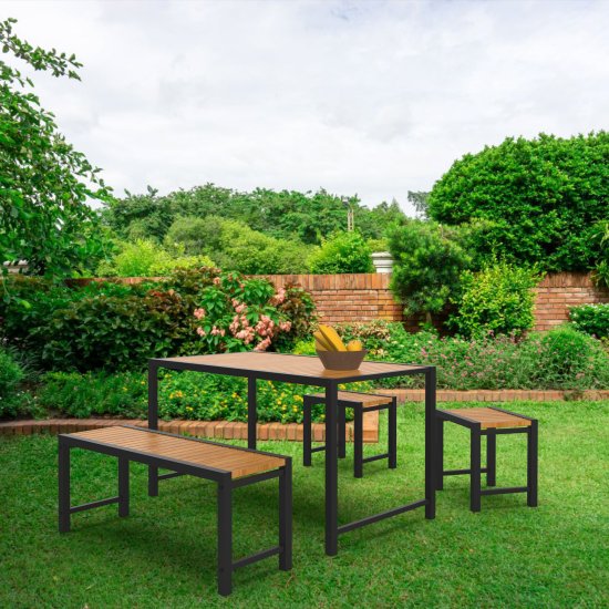 Скамья Loft 38x38x47 см дерево/сталь черная