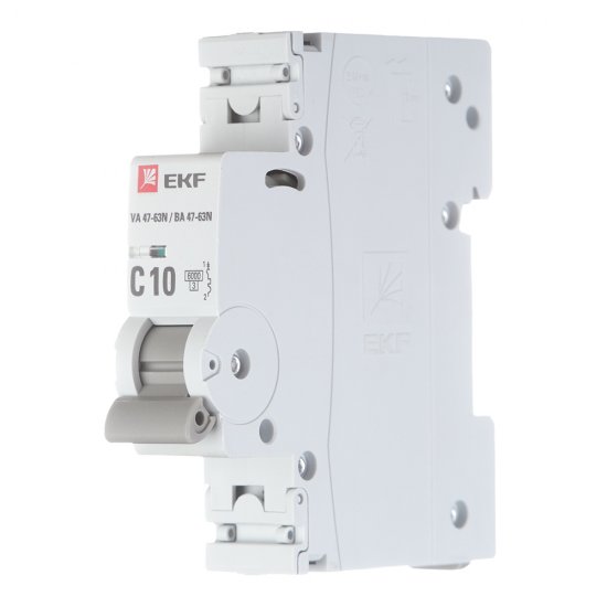 Автоматический выключатель модульный EKF PROxima ВА 47-63N 1P 10А тип C 6 кА 230 В (M636110C)