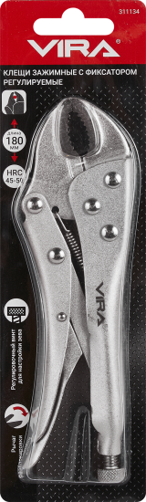 Клещи зажимные Vira 180 мм захват до 38 мм