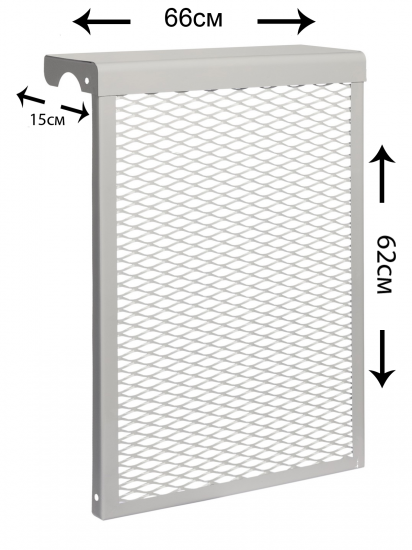 Экран на батарею 7 секций 62x66x15 см белый