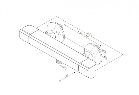 Смеситель термостатический для душа AM.PM Flash цвет хром