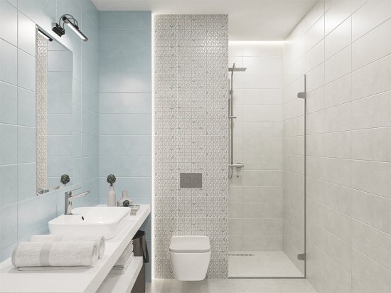 Плитка настенная Azori Trent Mar 20.1x50.5 см 1.52 м² матовая цвет голубой