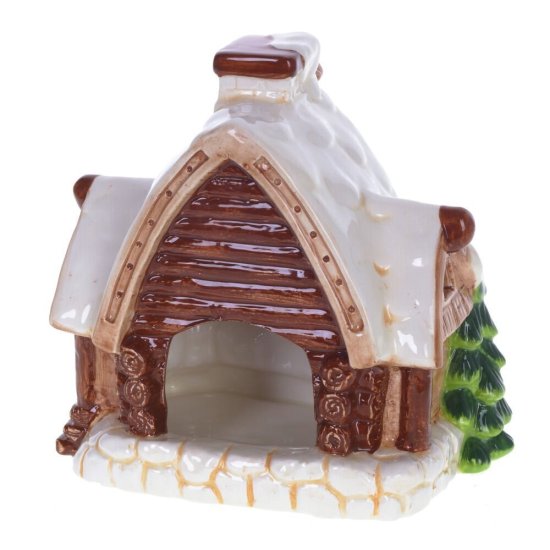 Подсвечник Избушка 16.5x17 см цвет коричневый