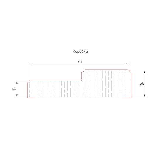 Коробочный брус Виктория 206x7x2.6 см финиш-бумага ламинация цвет серый