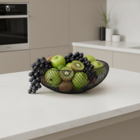 Корзина для фруктов 25 см металл черный