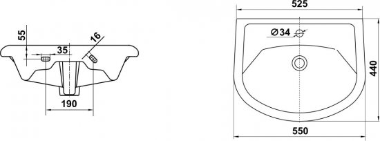 Раковина Керамин Нео CDB00029318 55 см