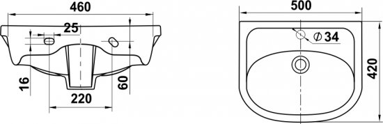 Раковина Керамин Рива CDB00028783 50 см