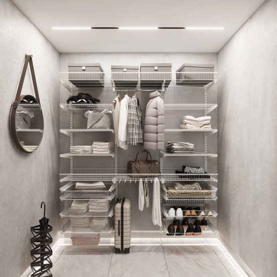 Полка сетчатая 46.3x30.6 см металл цвет белый