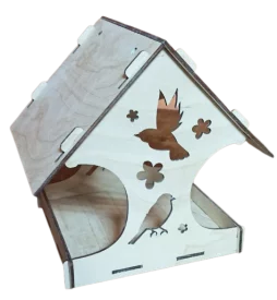 Кормушка для птиц Птица 145x180x145 мм дерево