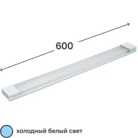 Светильник линейный светодиодный IEK ДБО 4013 600 мм 18 Вт холодный белый свет