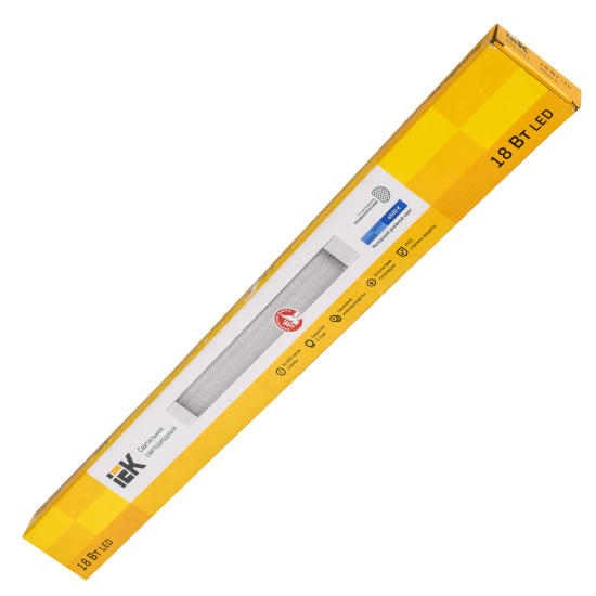 Светильник линейный светодиодный IEK ДБО 4013 600 мм 18 Вт холодный белый свет