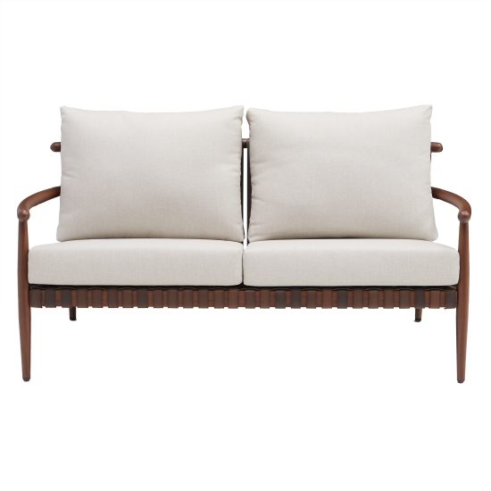 Диван садовый с подушками NATERIAL RETRO, двухместный, алюминий, эффект дерева