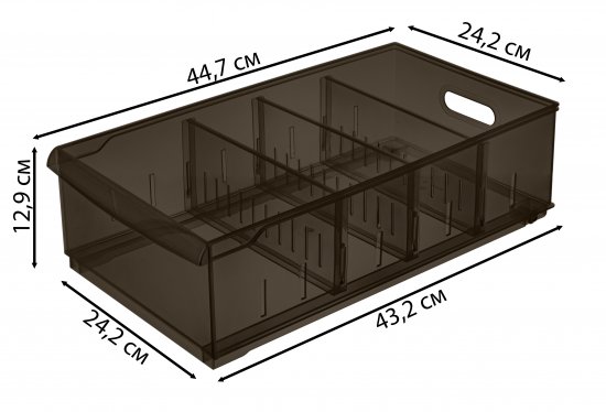 Контейнер для хранения Optima 24.2x12.9x44.7 см полипропилен цвет коричневый