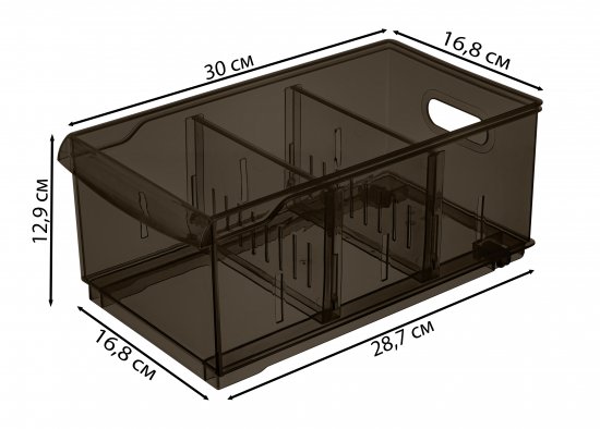 Контейнер для хранения Optima 16.5x12.9x30.5 см полипропилен цвет коричневый