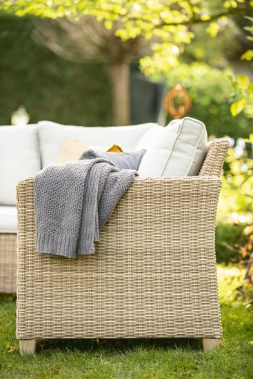 Набор садовой мебели Naterial Medena металл/стекло цвет белый: диван, стол и 2 стула