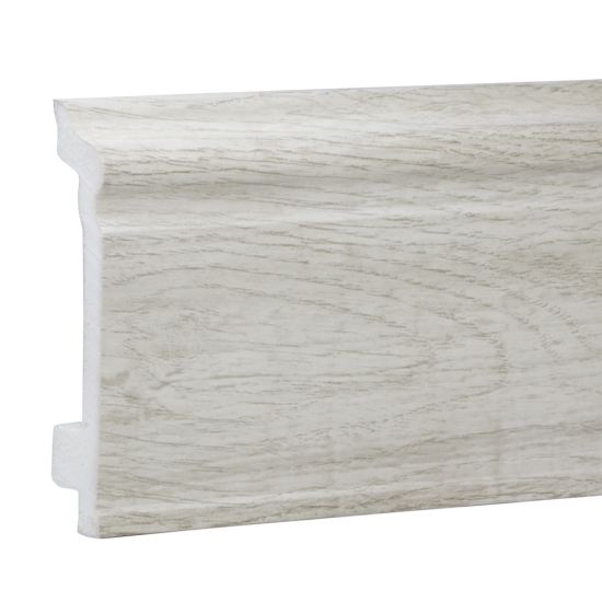 Плинтус напольный Ray полистирол цвет серый 2000x13x80 мм