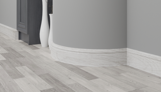 Плинтус напольный Ray полистирол цвет серый 2000x13x80 мм