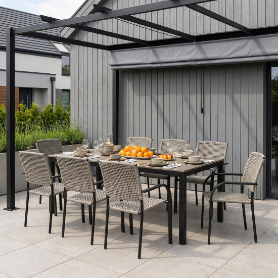 Стул Brut BRU001 56x64x86 см искусственный ротанг/сталь цвет графит