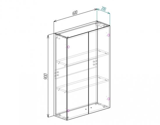 Пенал для ванной Турин PPT60 подвесной 90x60 см цвет дуб вотан