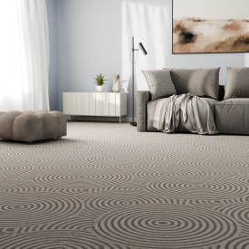 Ковровое покрытие «Фризе Тач Круги» 4 м, цвет бежевый